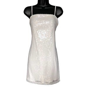 12th Tribe White Sequin Mini Dress (XL)